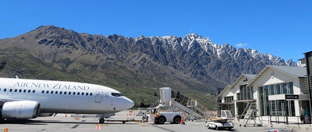 The view from Queenstown Airport was voted the best in the world by travellers.