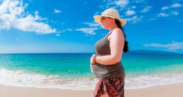 pregnant woman on beach